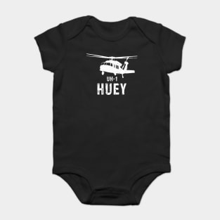 Military T Shirt UH-1 Huey Helicopter Pilot Chopper Aircraft Army Veteran Baby Bodysuit